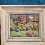 Oil on canvas landscape in the countryside