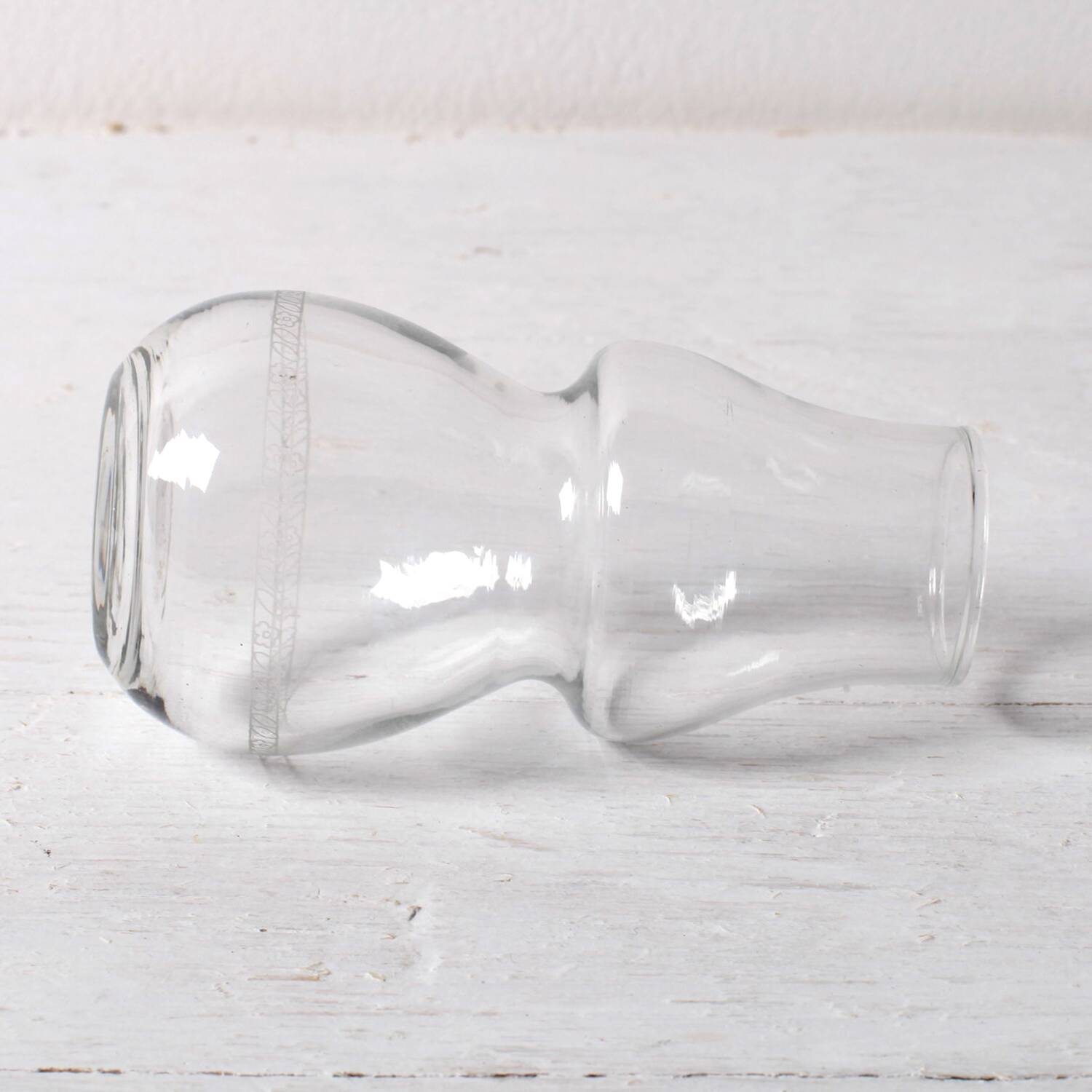 Vintage Glass Decanter / Roses Patterned Wine Carafe / Empoli  Italy  1950s