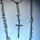 Old mother-of-pearl rosary in its egg box