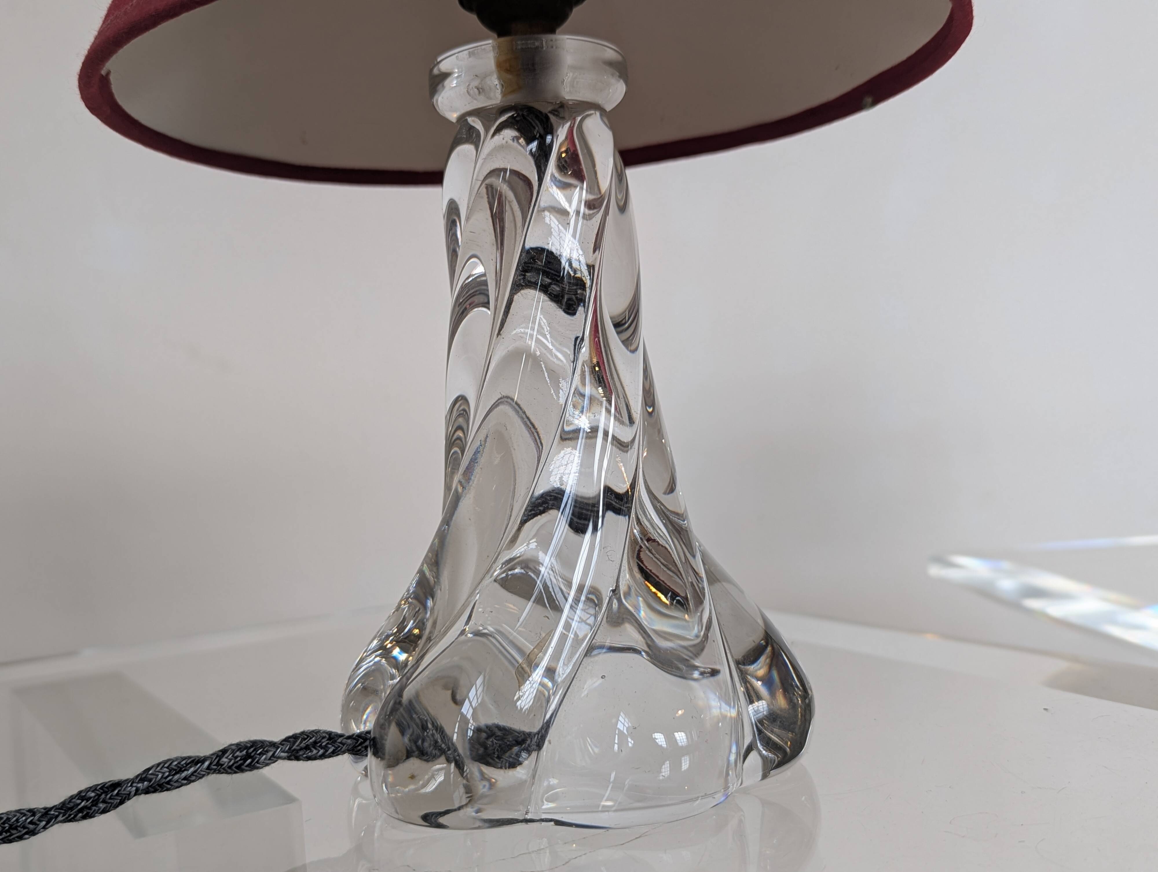 Pair of crystal bedside lamps