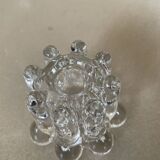 Set of 3 old glass candlesticks