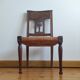 Chauffeuse,chaise basse sculptée XIXe-decor épis de blé
