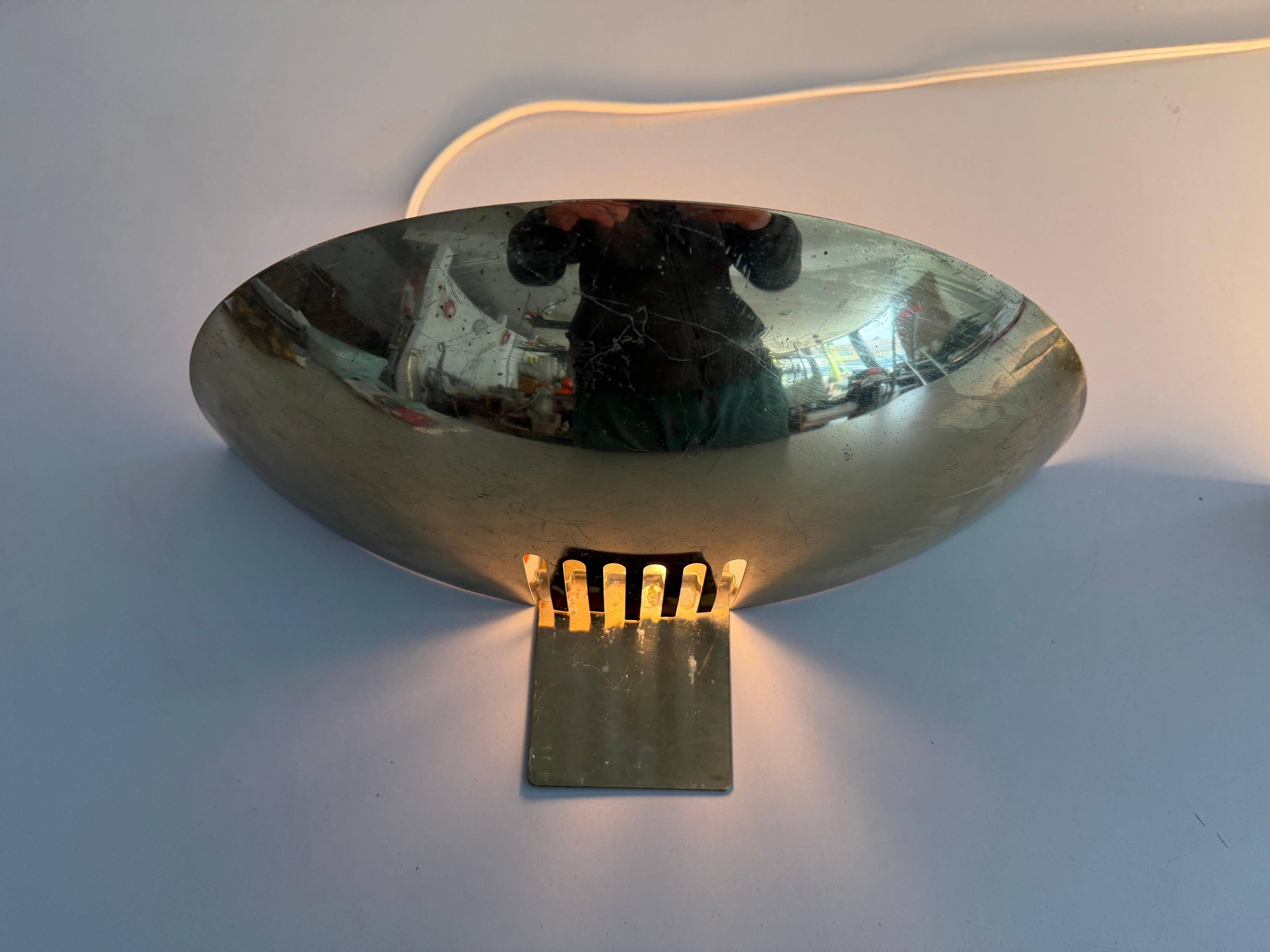 Pair of brass wall sconces from the mid-century by SCE, 1960s, France.