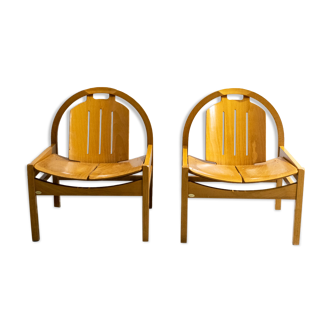 Paire de fauteuils Baumann France 1970