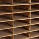 Tambour cabinet from the 1950s, dark stained oak veneer