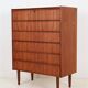 Restored Hanbjerg Møbelfabrik 'Tallboy' teak chest of drawers / Mid-century Danish modern design / 1960s