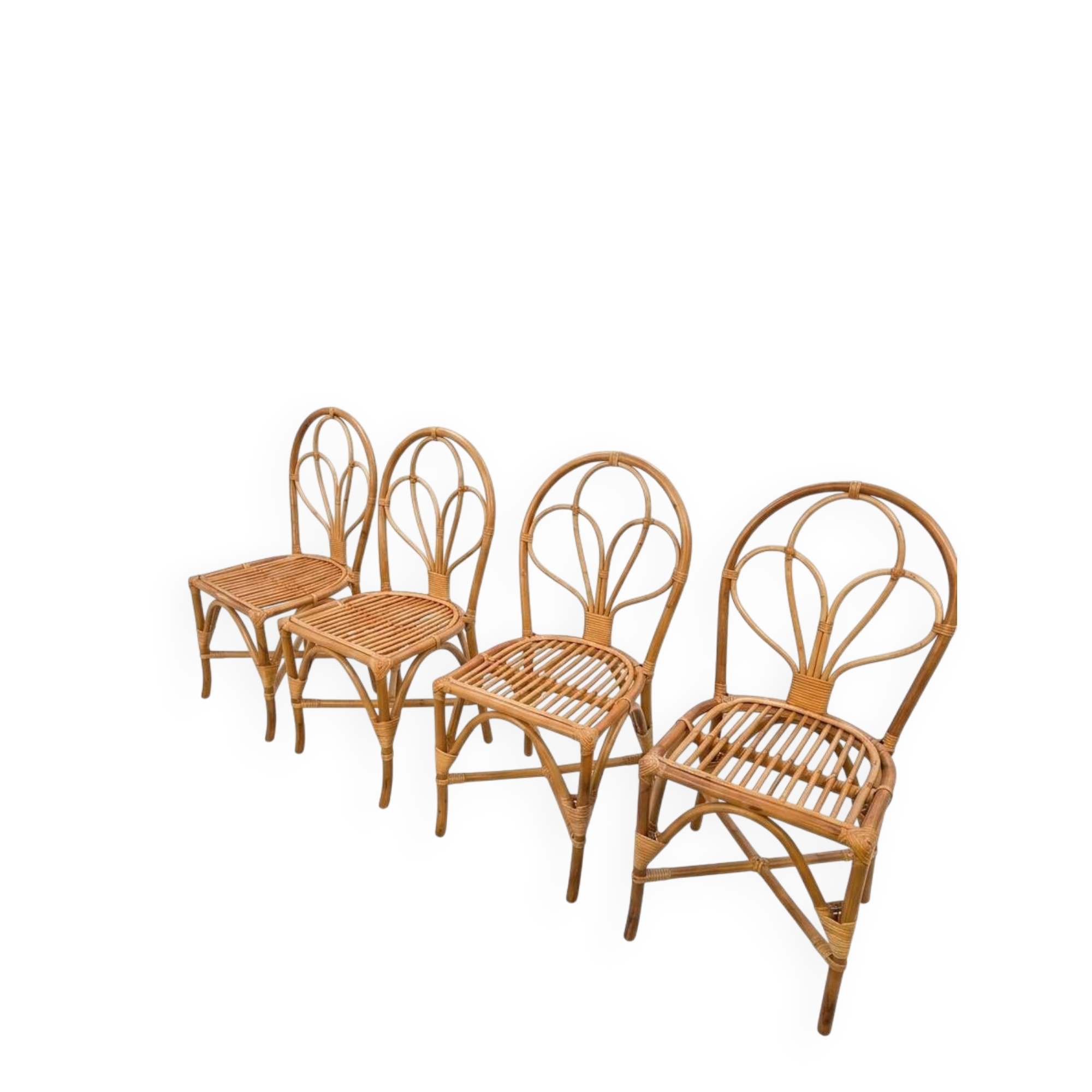 4 rattan chairs from the 1970s
