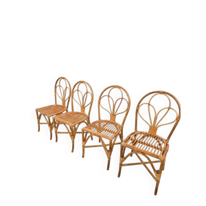 4 chaises en rotin des