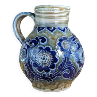 Large Jug Vase Merkelbach Grenzhausen ceramic 1930 floral model 618