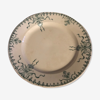 Plat rond en porcelaine de Gien Terre de fer modèle « Venise »