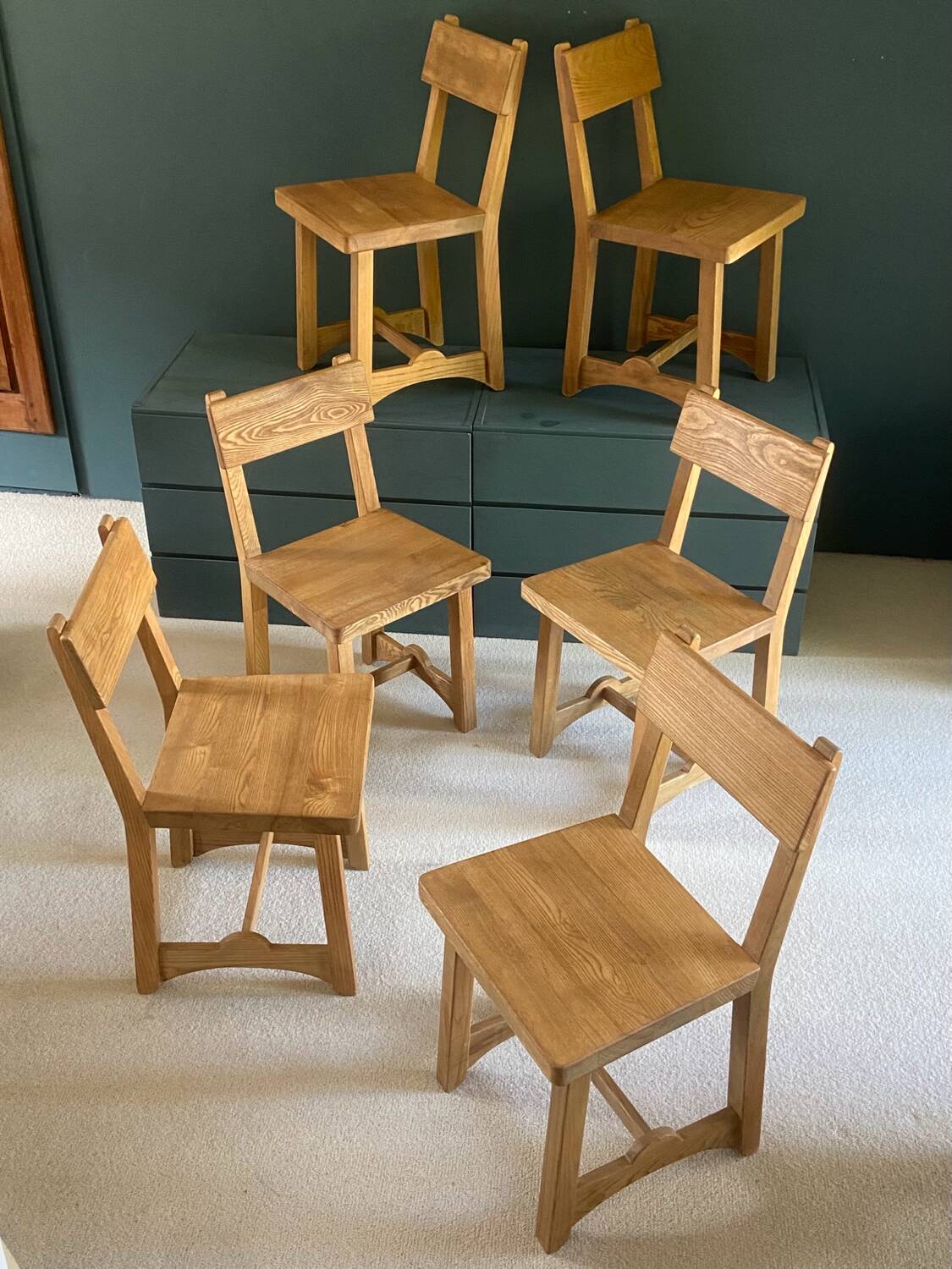 Set of solid oak chairs