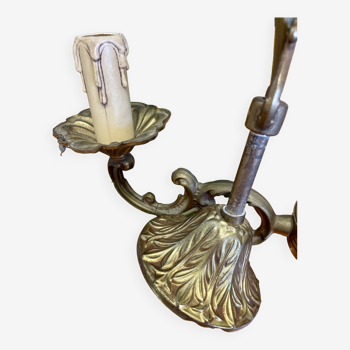 Louis XV style bronze chandelier with pendants