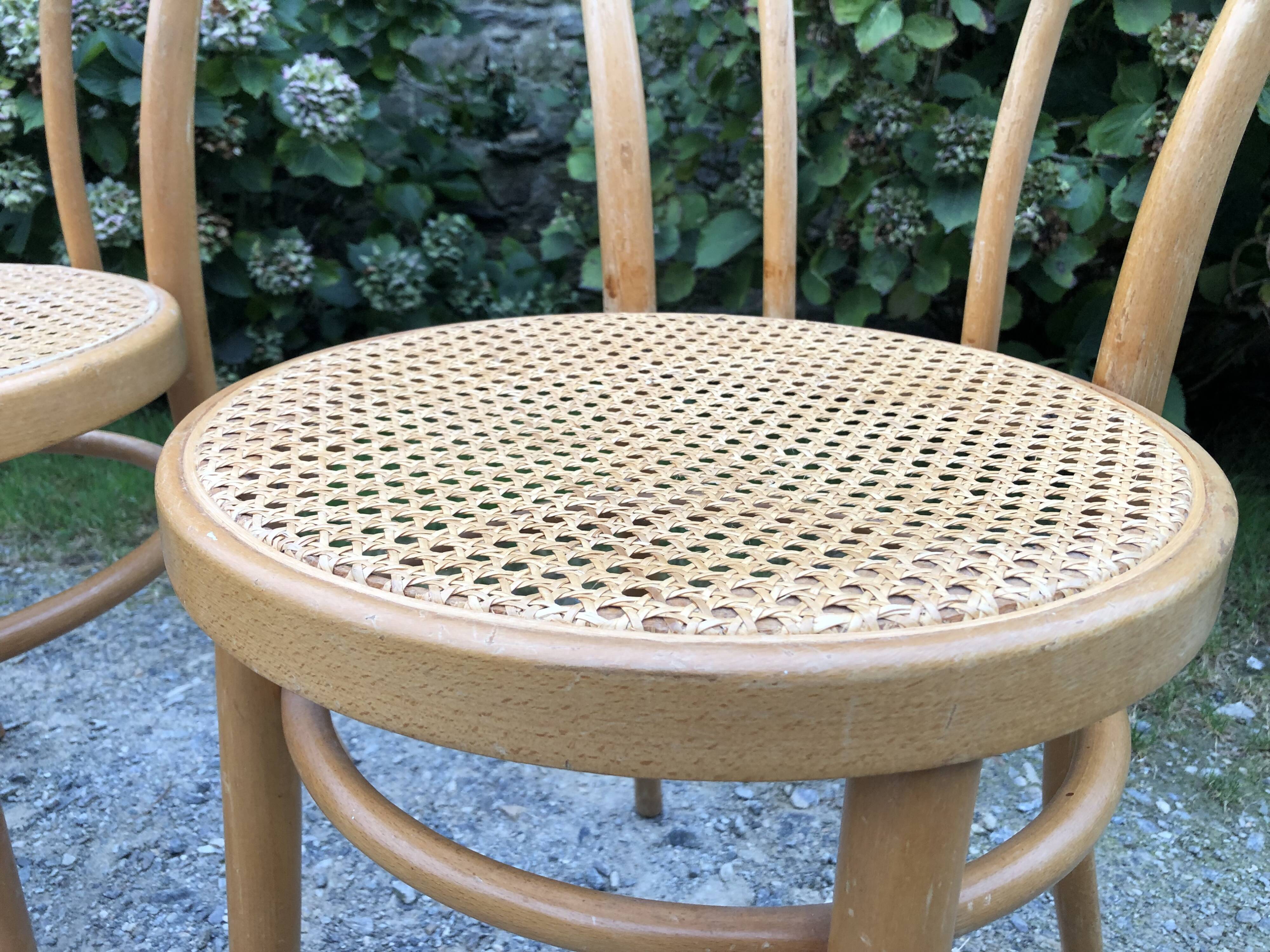 4 chaises bistrot vintage cannées