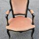 Louis XV style armchair in French pink beige velvet