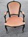 Louis XV style armchair in French pink beige velvet