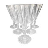 Verres à pied conique (6) - art nouveau - cristal soufflé léger uni