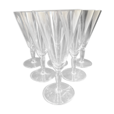 Verres à pied conique (6) - art nouveau - cristal soufflé léger uni
