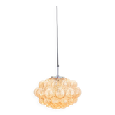 Large Mid-Century Amber Bubble Glass Ceiling Light by Helena Tynell for Limburg, Germany, 1960s