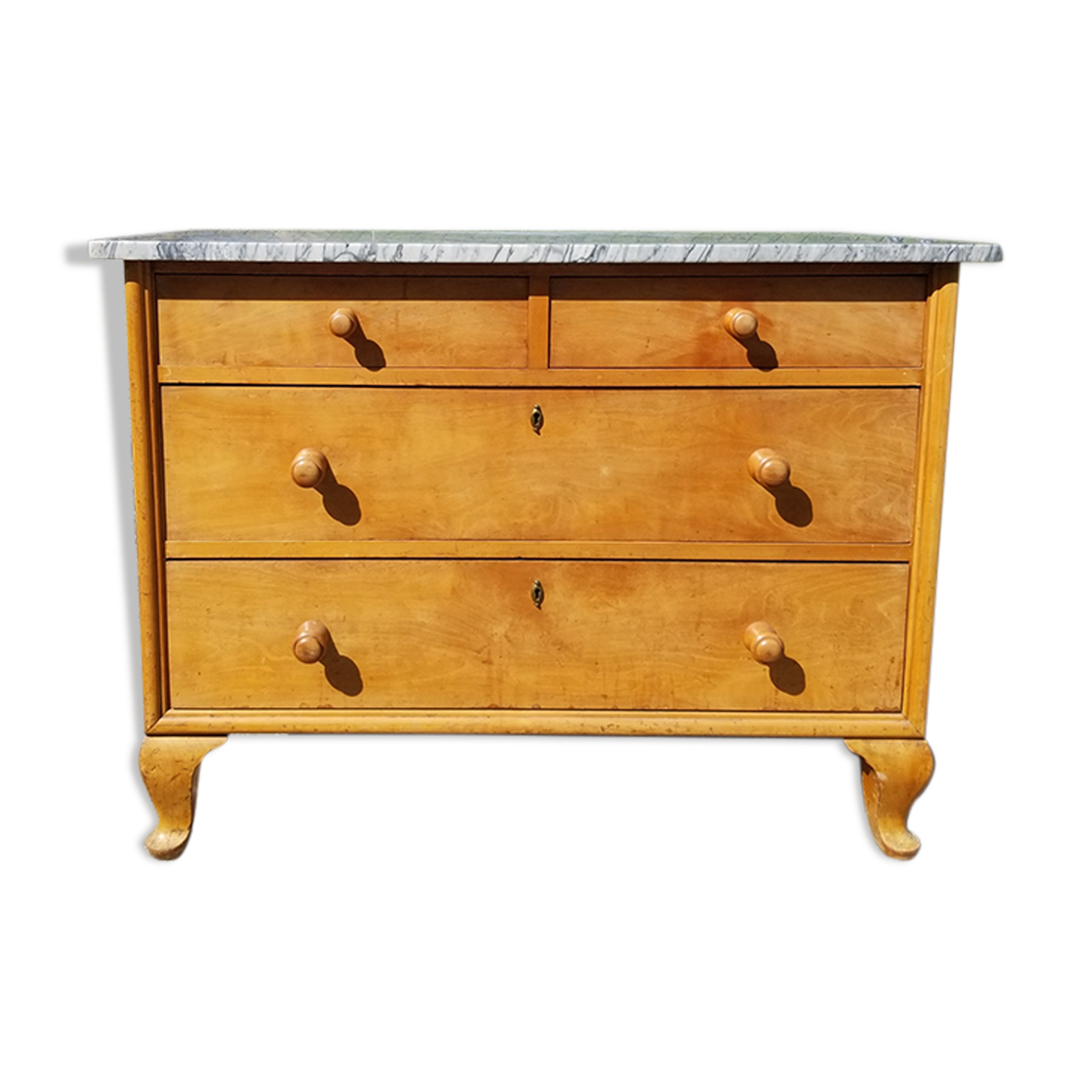 Chippendale English Commodity with Grey Marble Plateau - 50s