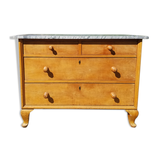 Chippendale English Commodity with Grey Marble Plateau - 50s