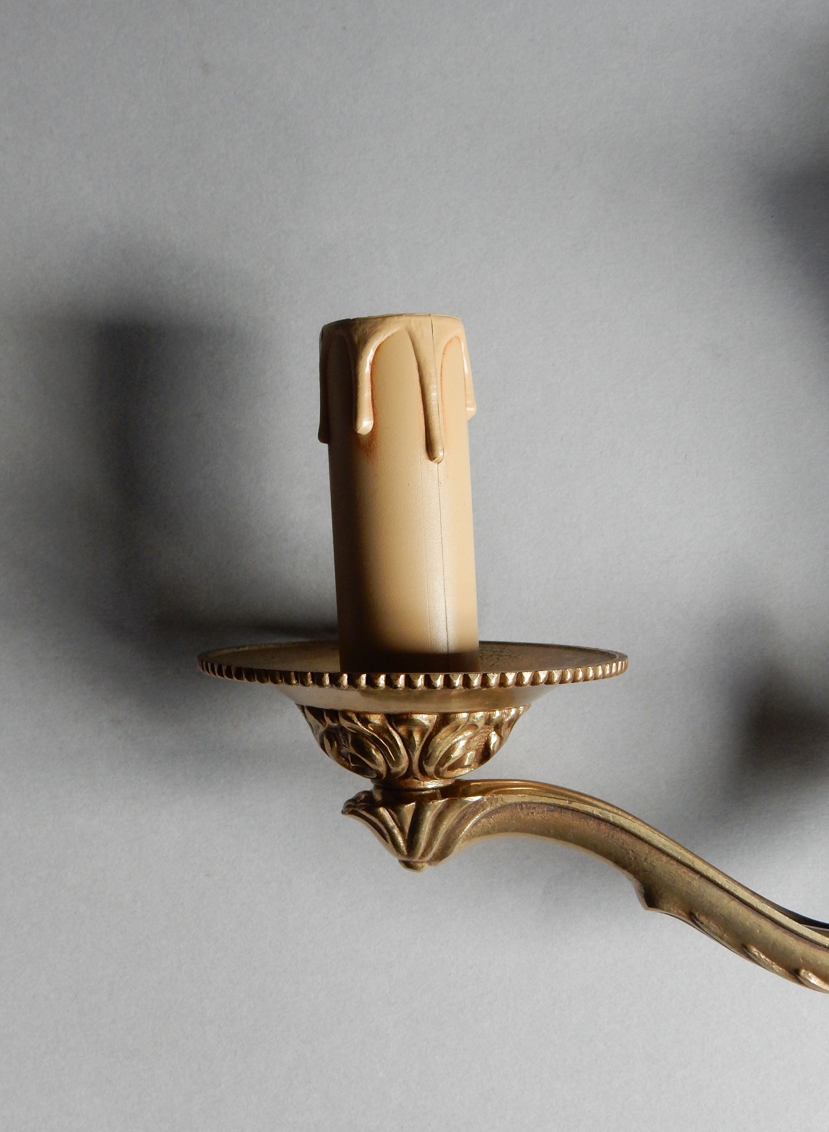 Brass wall lamp chandelier a flame