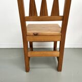 Set of 4 pine chairs, 1970s