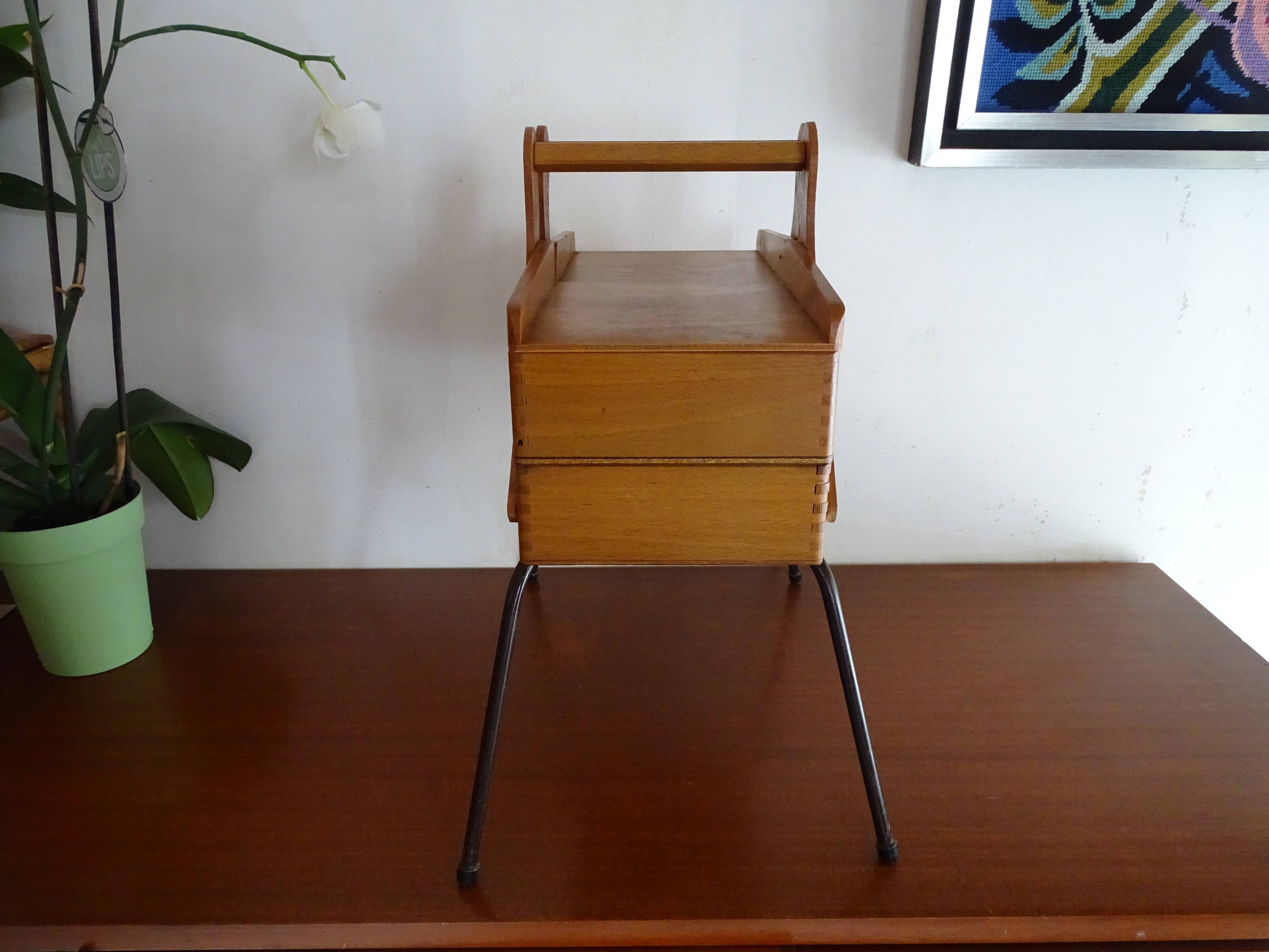 Vintage wood standing worker