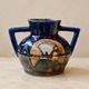 HB Quimper Odetta vase in cobalt blue glazed stoneware — Art Deco design, 1920s