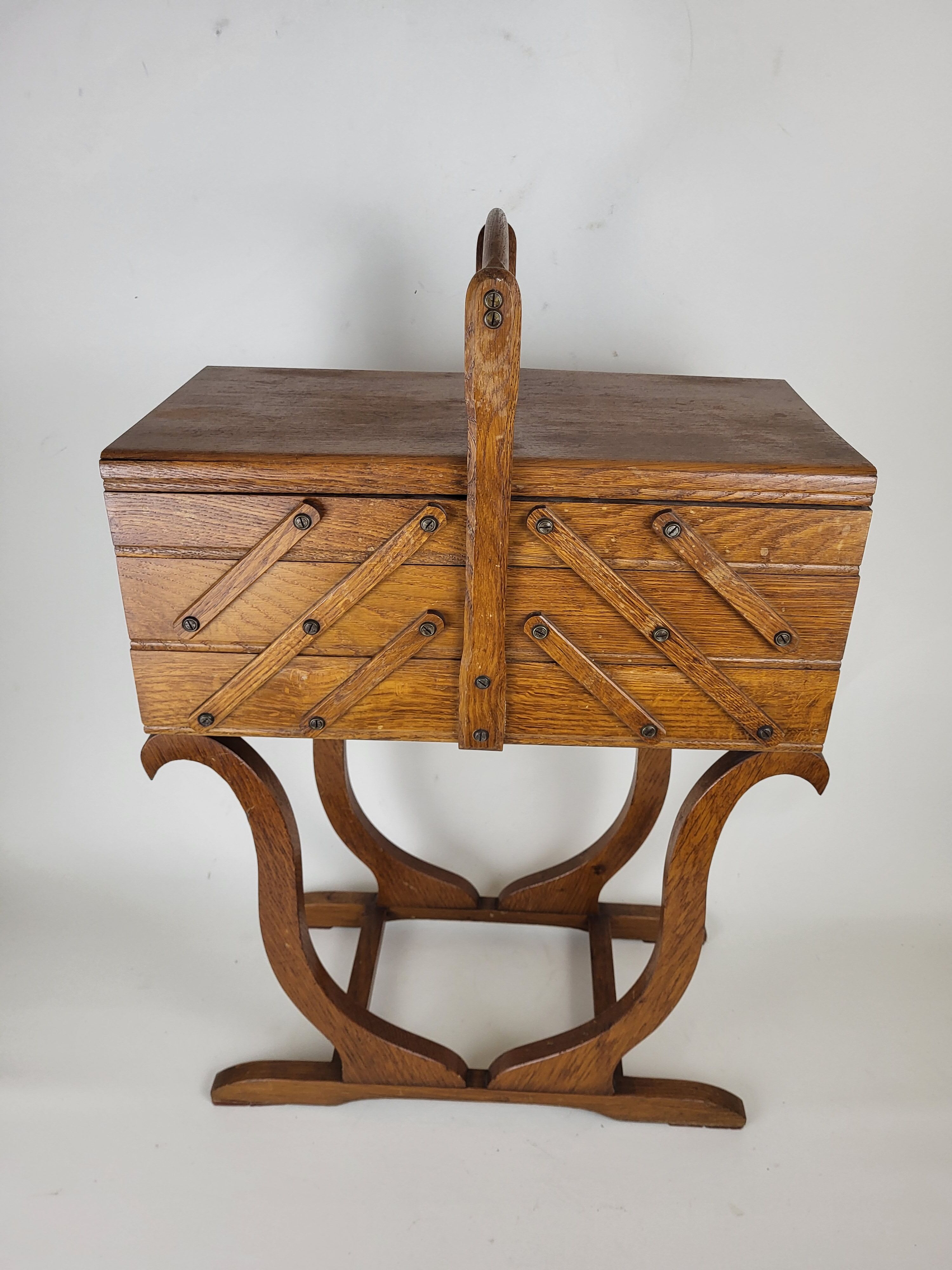 Worker on vintage wooden legs