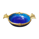 Cobalt blue fruit cup in Sèvres Porcelain and Bronze signed Paul Milet