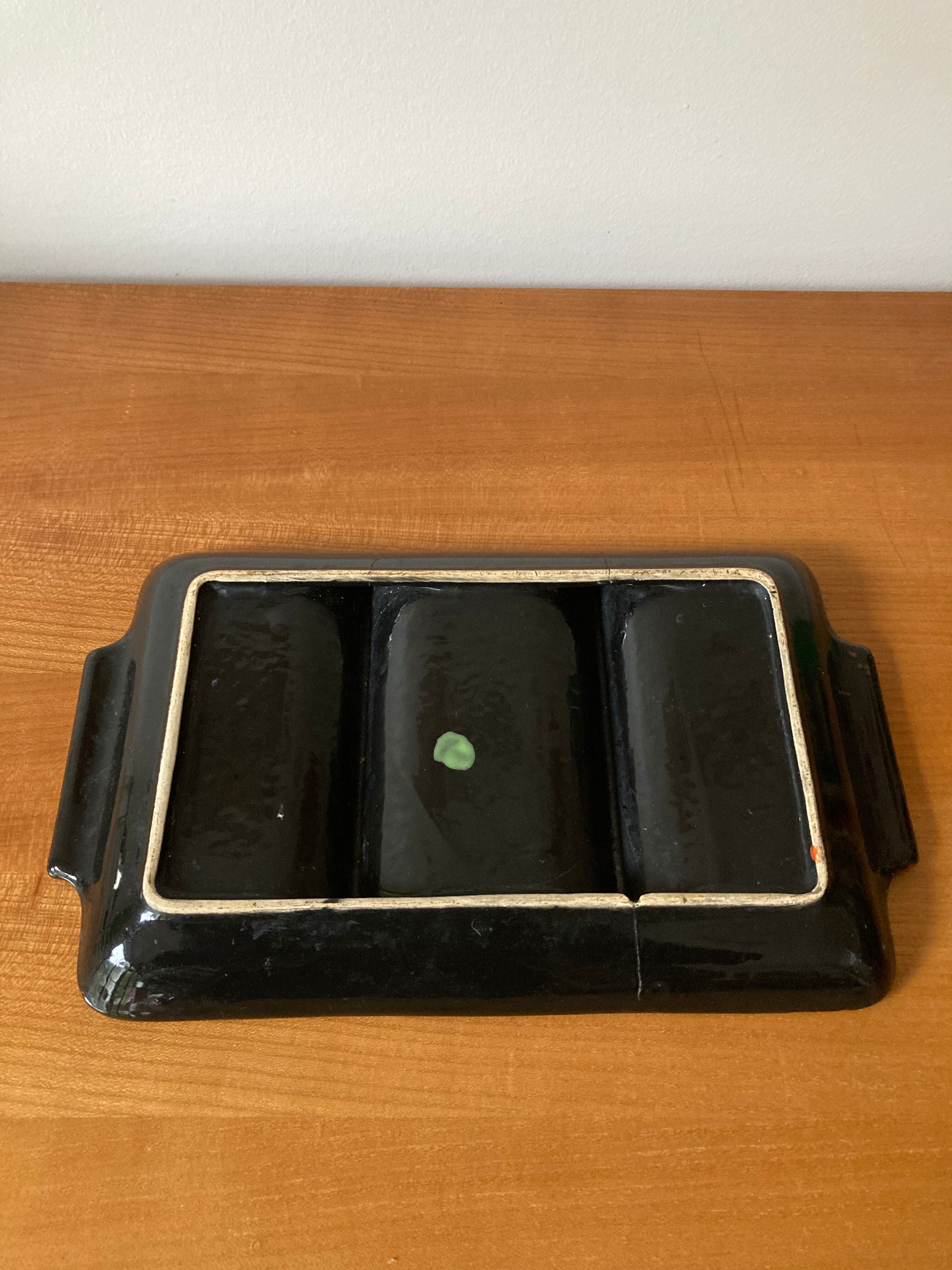 Tripartite dish in vintage ceramics