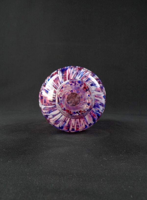 Ancienne carafe bouteille en verre de Clichy moucheté polychrome fin XIXème