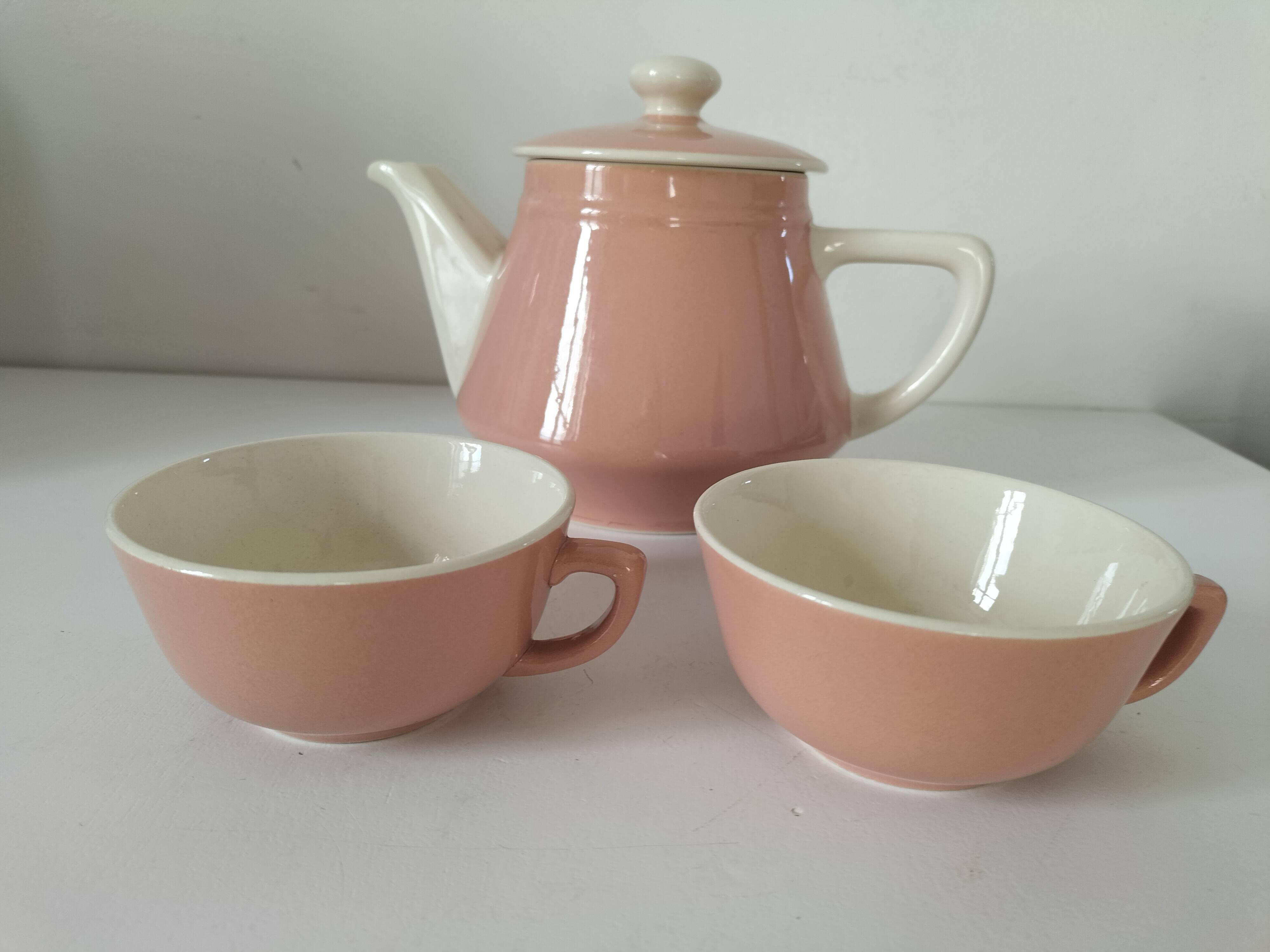 Teapot & duo cups Villeroy & Boch powder pink –