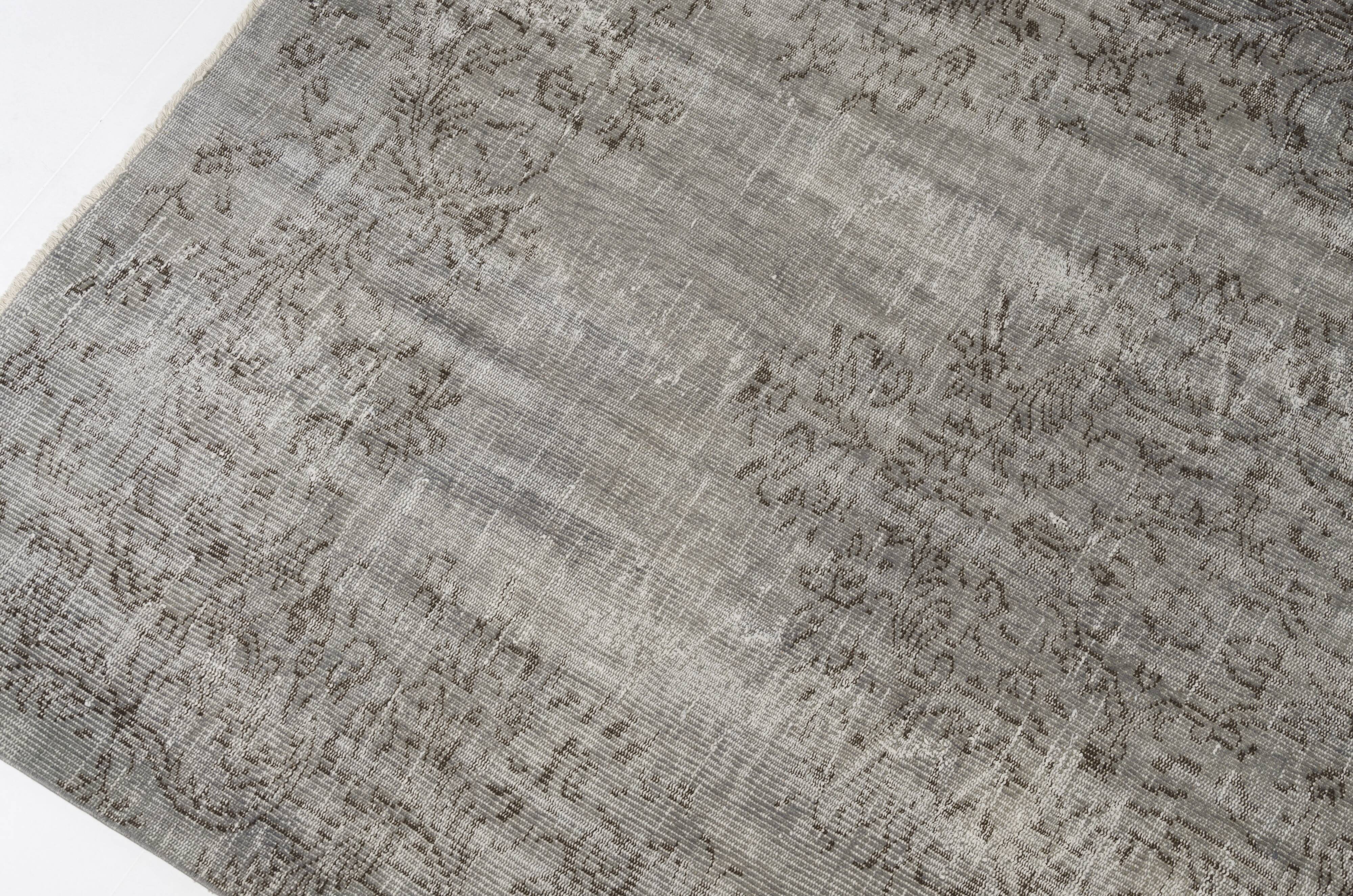 Grey Oushak Floor Wool Rug-2204