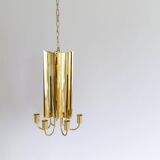 Modern mid-century brass chandelier Reflex Pierre Forssell Skultuna, Sweden