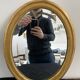 Large wooden mirror - oval - beveled - France - French decoration