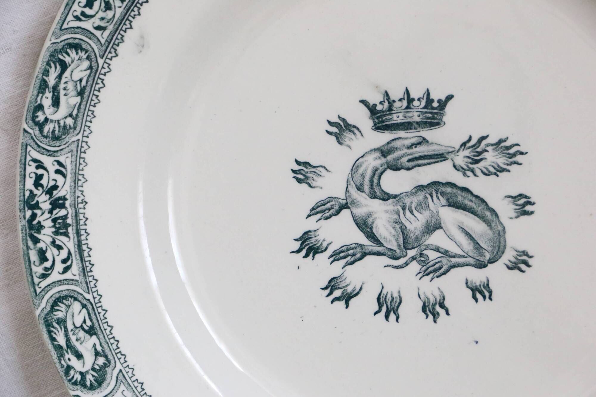 Flat plates 3, Terre de fer, Francis I motif, Salins, France