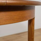 Mid-Century Round Teak Extendable Dining Table, United Knigdom, 1960s