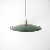 Green enameled sheet metal pendant light
