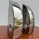 Bookends candle holders chrome aluminium