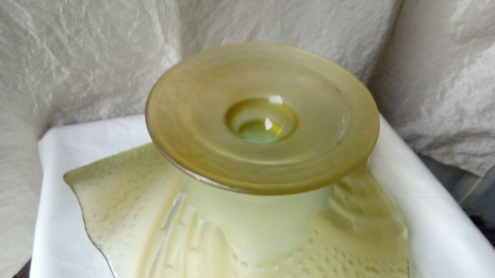 Empty fruit cup frost glass bag piece of contemporary shape 20 eme