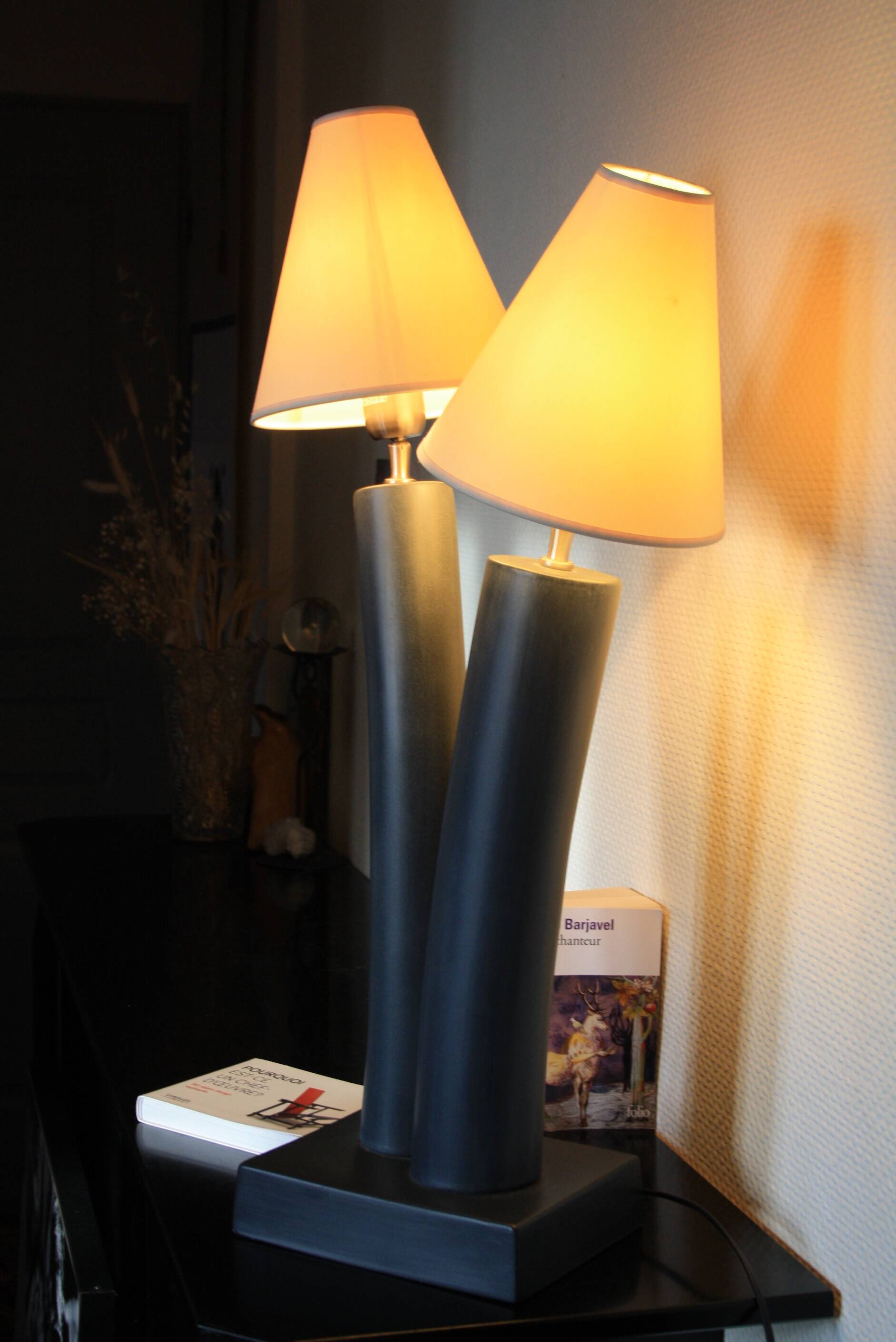Large 2-light ceramic Drimmer lamp