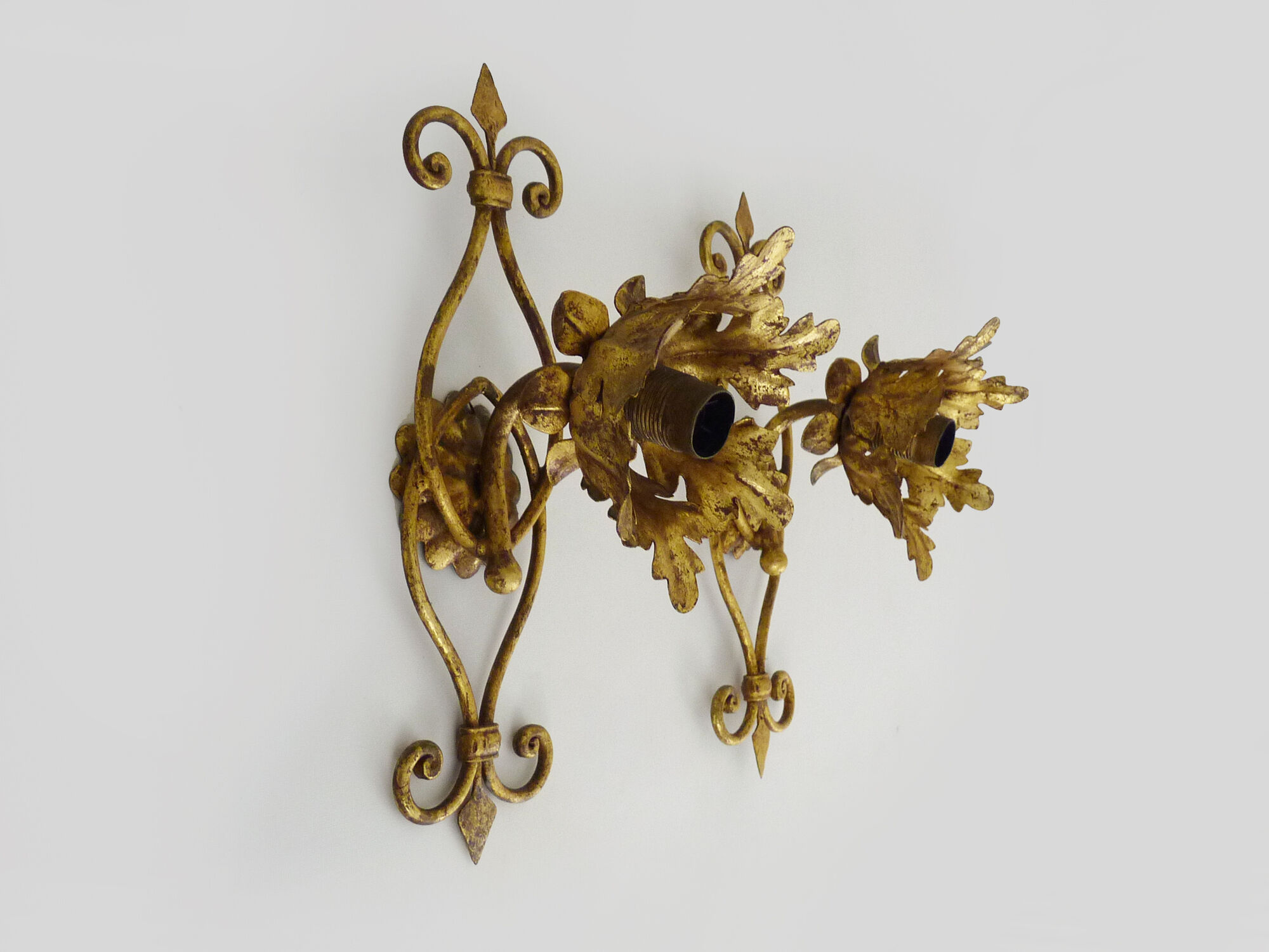 Pair of gilded metal sconces from Banci Firenze, Italy, 1960s