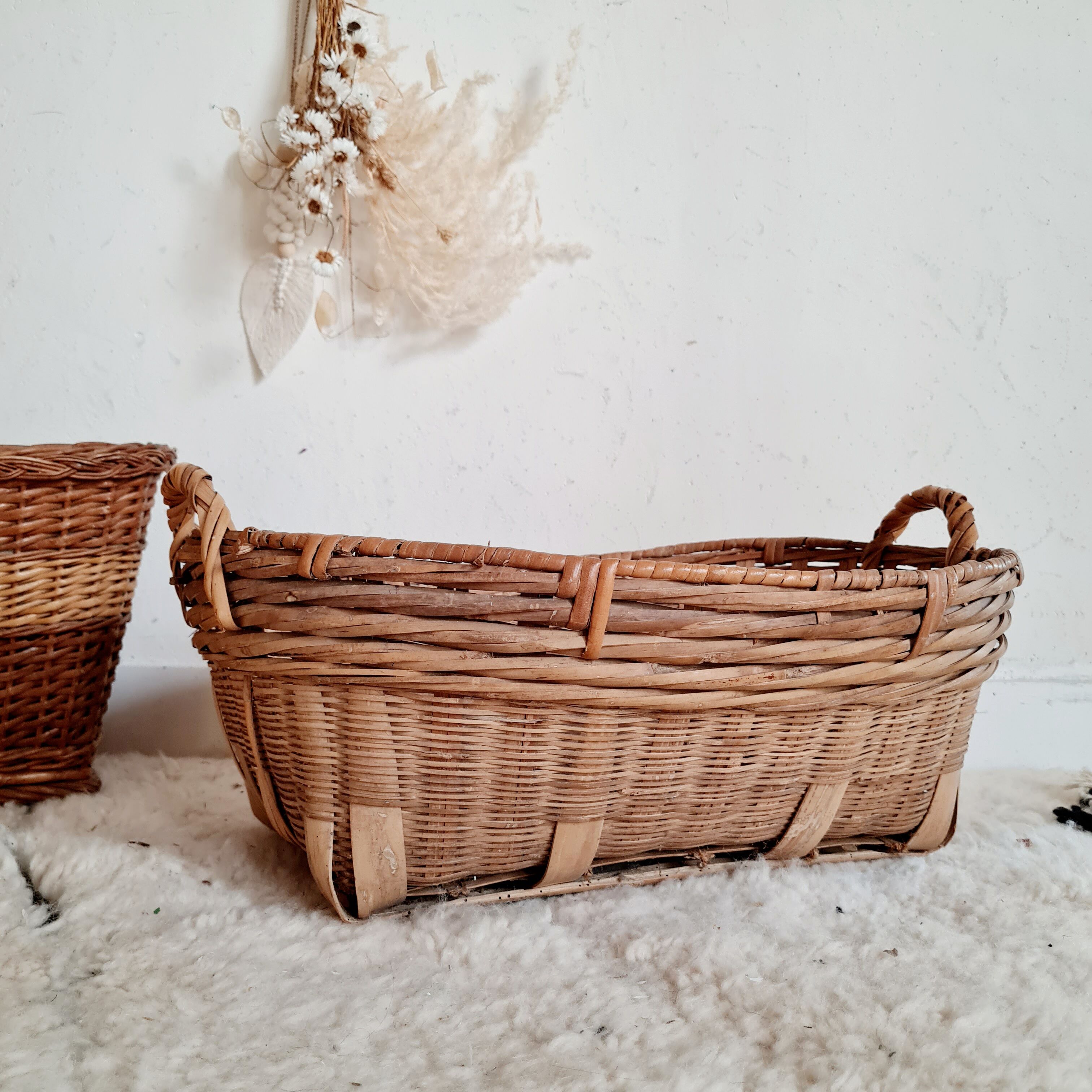 Old rattan basket or basket