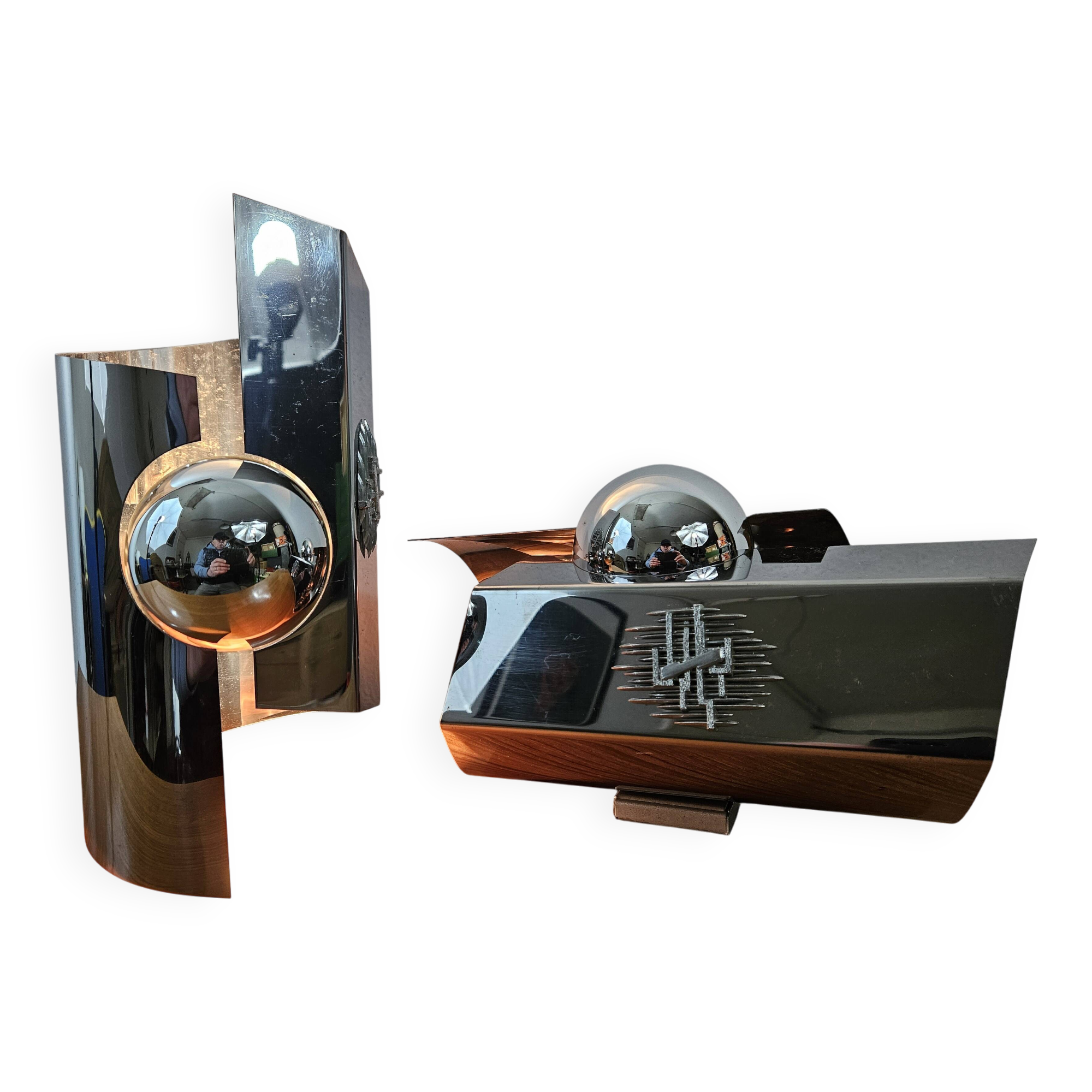 Vintage chrome wall lights - 70'S design