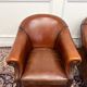 Classic English Sheepskin Leather Armchairs