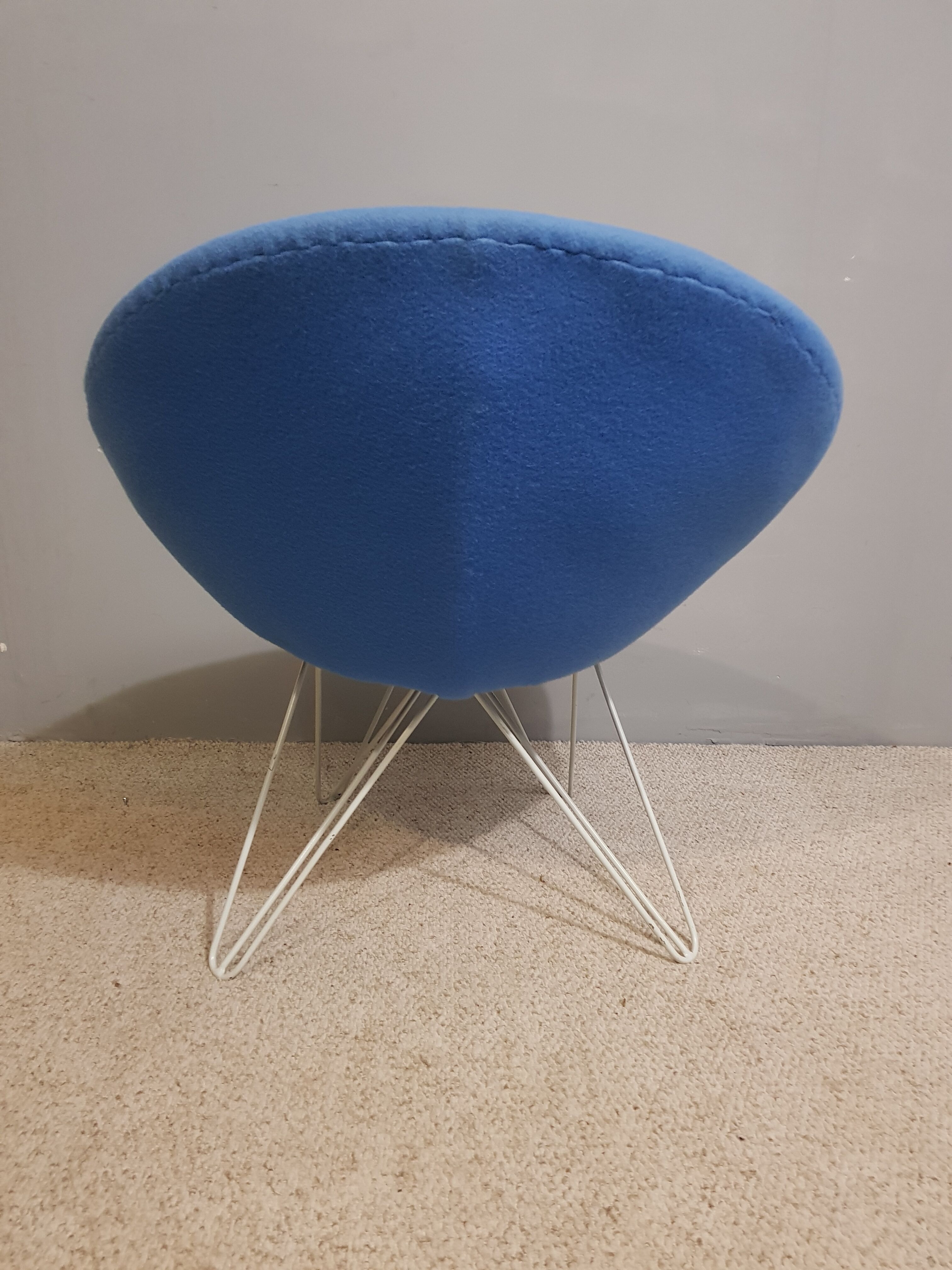 Pair of Italian blue low chairs 1950