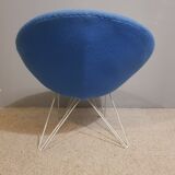 Paire de fauteuils bas bleus italien 1950