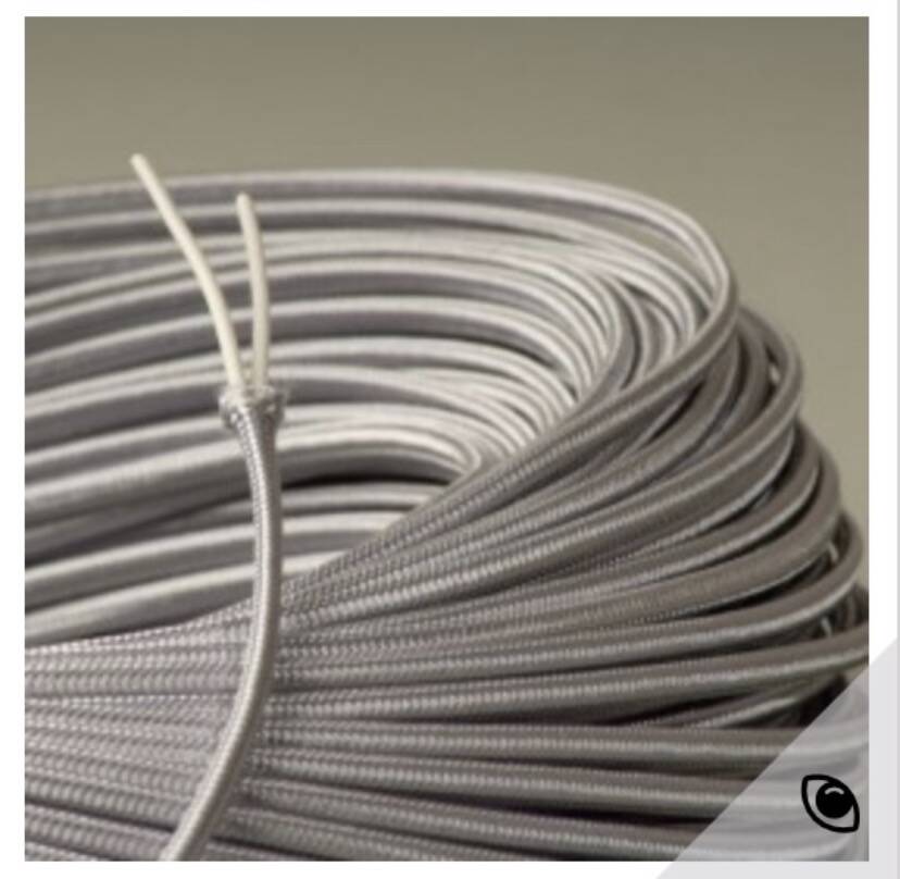 Ceramic lamp Design 90, fabric cable, cotton shade