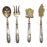 Ancien service  à dessert mignardises 4 pièces argent gaufré poinçon minerve
